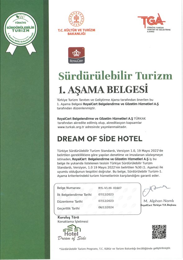 Sustainable Tourism Verification Certificate